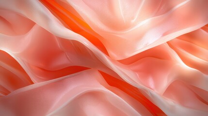 Abstract background of flowing fabric with peach and orange colors