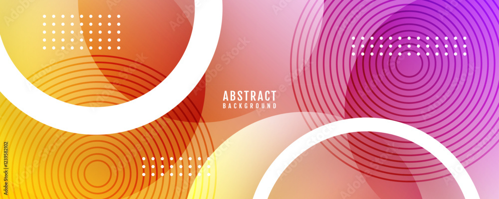 Wall mural orange abstract background overlap layer on bright space with circles effect decoration. modern grap
