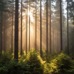 Obraz premium morning in the forest