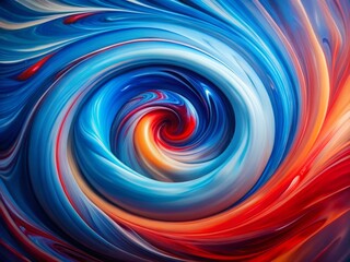 Obraz premium Abstract Blue and Red Swirl Painting on Canvas