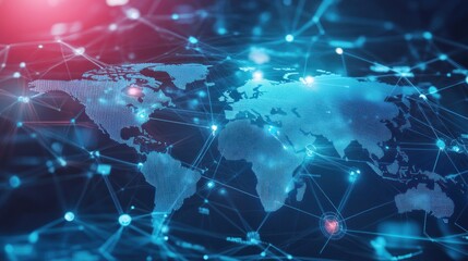 Obraz premium Abstract global network connection representing worldwide technology and communication