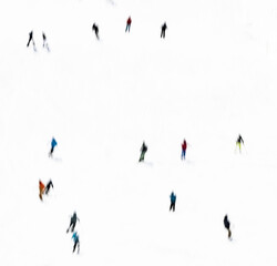 abstract view of skiers with intentional movement