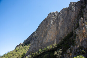 View of the Rocky Mountains in Potrero Chico Park in Monterrey Nuevo León, Mexico