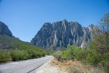 Views of the Rocky Mountains from Potrero Chico Park in Monterrey Nuevo León, Mexico
