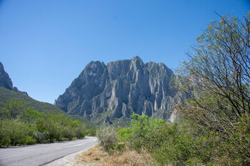 Views of the Rocky Mountains from Potrero Chico Park in Monterrey Nuevo León, Mexico