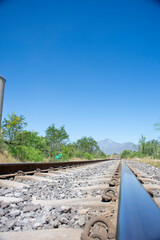 Views of the old Railway Line of the Railway in Hidalgo, Nuevo León. Mexico