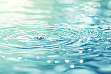 Obraz premium A single drop of water creates concentric ripples on a calm surface, showcasing the beauty of simple physics and the tranquility of nature.