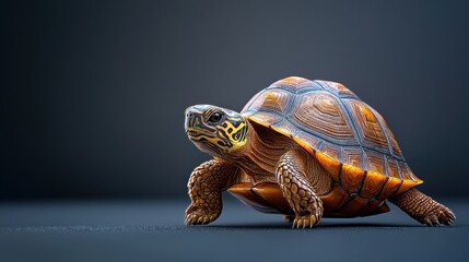 Obraz premium Colorful 3D Turtle Render Animation Slow Movement Happy Emotions Kids Educational Content