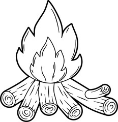 Campfire outline vector