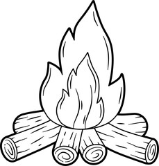 Campfire outline vector