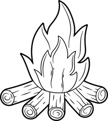 Campfire outline vector