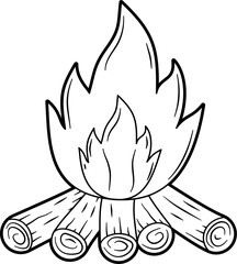 Campfire outline vector
