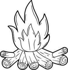 Campfire outline vector