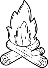 Campfire outline vector