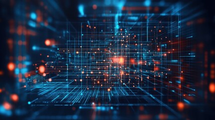 Obraz premium A high-tech business strategy workspace featuring virtual planning boards, interactive business goal-setting tools, and digital transformation roadmaps.