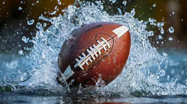 Dynamic American Football Splash in Action Outdoor Competition