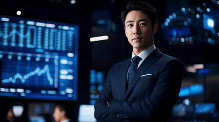 Corporate Leadership, Executive Presenting Financial Trends