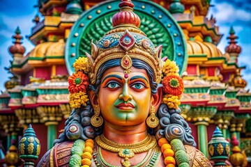 Fototapeta premium Ancient Hindu Cultural Statue of Konsewaram Temple in Trincomalee, Sri Lanka