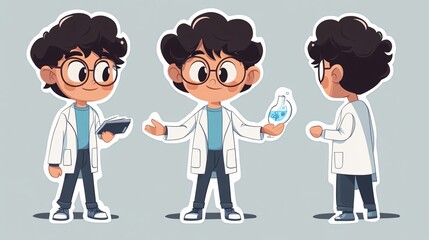 Scientist Student Boy Cartoon Character Sticker 3414790a-5d88-4f69-b11f-f1f3a4e8bde8_0