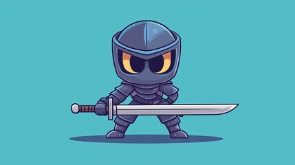 Funny Image of a Sword with the Fan Character Mascot