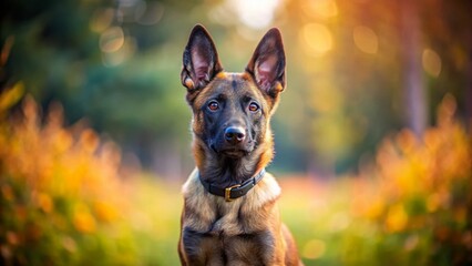 Belgian Malinois Puppy School: Focused Training, Sharp Depth of Field