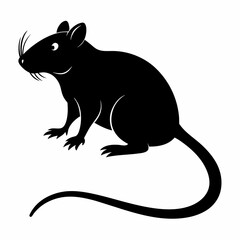 Shadowy Rat Silhouette: Long Tail, Dark Mystery, Vector Graphic, Perfect for Halloween, Gothic      