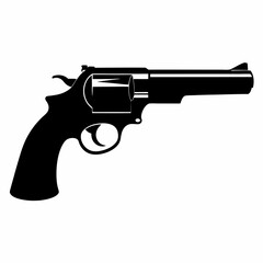 Shadowy Revolver Silhouette: Western, Mystery, Crime, Gun, Weapon, Outlaw, Bandit, Dark, Danger,    