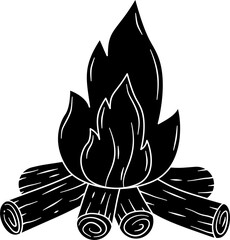 Campfire silhouette vector