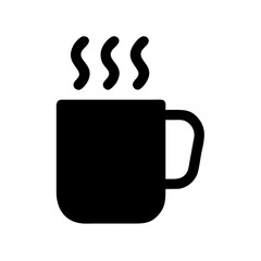 Simple Coffee Mug Icon: Steam Rising, Hot Beverage, Cafe, Morning, Warm Drink, Cozy Atmosphere,     