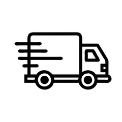 Speedy Delivery Truck Icon: Motion Blur Vector Graphic for Logistics, Shipping, and Transportation  