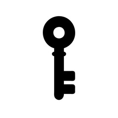 Classic Key Silhouette: Simple, Elegant Key Icon for Design Projects. Perfect for websites, apps,   