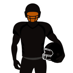 Gridiron Glory: Silhouette of a Football Player, Helmet Held High, Ready for the Game team power    