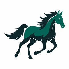 Majestic Galloping Horse Silhouette: Dynamic Equestrian Motion, Powerful Freedom, Wild West Spirit, 