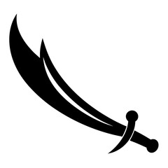 Pirate Cutlass Silhouette: A Swashbuckling Vector Graphic for Design Projects, Websites, and More!  