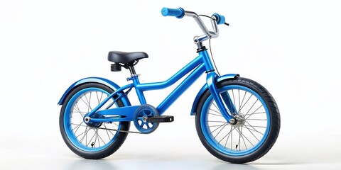 Fototapeta premium Blue Kids Bike Isolated On White Background With Copy Space