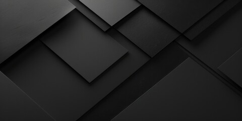 A pure black background with clean, minimalist typography elements, Spacious and organized layout