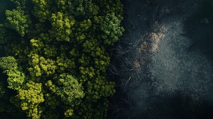  Contrasting nature and barren land: a visual message for Earth Day on ecology and pollution awareness