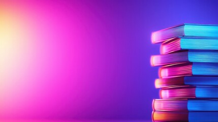 Creative abstract library design featuring vibrant lighting modern space digital art colorful environment artistic viewpoint