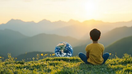 A childlike imagination of a peaceful Earth.