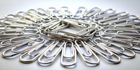 Circle of Office Paper Clips Organized for Efficiency