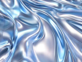 Obraz premium Abstract Blue and Silver Fabric Drape