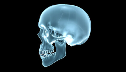 Obraz premium film x-ray Skull AP : show normal human's skull , with white tonespng