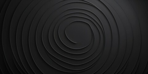 A pure black canvas with subtle, minimalist concentric arcs, Balanced and harmonious layout