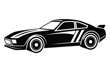 silhouette art racing car 2 vector illustration