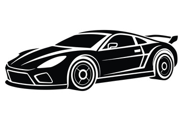 silhouette art racing car 1 vector illustration