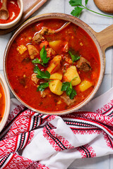 Traditional Transcarpathian bograch.style rustic