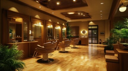 Elegant Wooden Barbershop Interior Design
