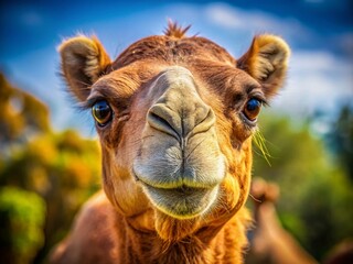 Close-Up Portrait of a Majestic Camel