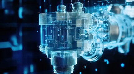 Digital Hologram Of Complex Engine Component Design