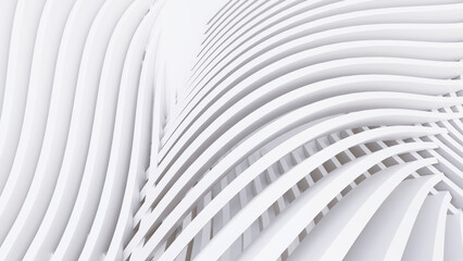 Abstract Curved Shapes. White Circular Background.
